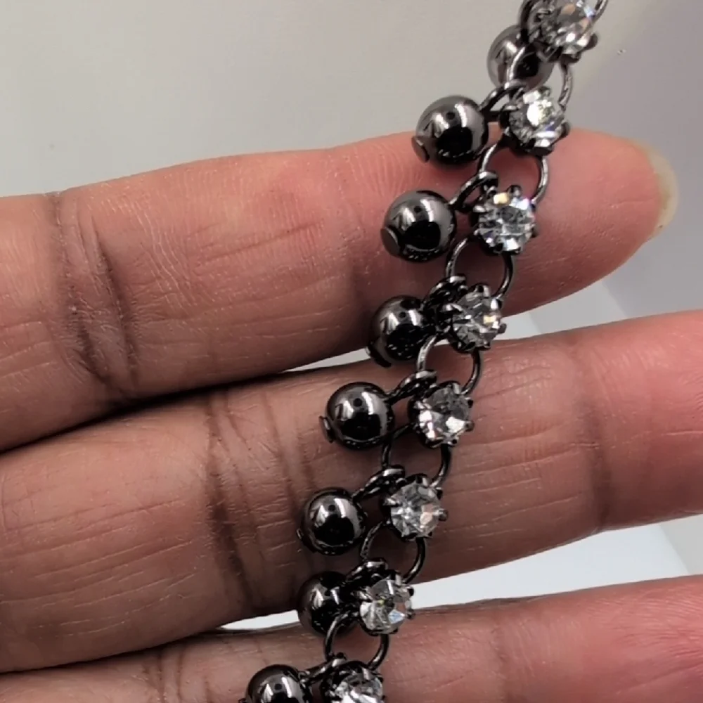 J. Crew Metallic Gray Beaded Necklace